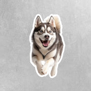 Siberian Husky Sticker | Cute Dog Vinyl Decal for Water Bottles, Car & Laptop | Perfect Husky Running Design