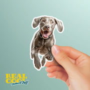 Running Weimaraner- Vinyl Dog Decal, Cute Weimaraner Decal, Pet Lover Gift, Car Laptop Sticker, Dog Owner Accessory