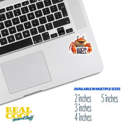 Give Em Shell Sticker | Funny Crab Sticker for Laptops, Water Bottles & Car Decals, Cute Marine Life Décor