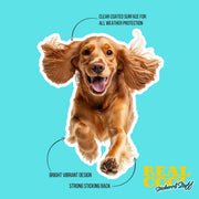 Running Cocker Spaniel Sticker - Vinyl Dog Decal, Cute Cocker Spaniel Art, Pet Lover Gift, Car Laptop Sticker, Dog Owner Accessory