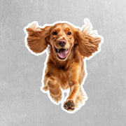 Running Cocker Spaniel Sticker - Vinyl Dog Decal, Cute Cocker Spaniel Art, Pet Lover Gift, Car Laptop Sticker, Dog Owner Accessory