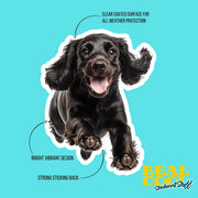 Running Cocker Spaniel Sticker - Vinyl Dog Decal, Cute Cocker Spaniel Art, Pet Lover Gift, Car Laptop Sticker, Dog Owner Accessory