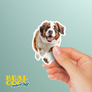 Saint Bernard Running Sticker - Saint Bernard Decal for Water Bottles, Car & Laptop - Cute Saint Bernard Dog Vinyl Decal
