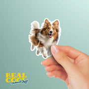 Shetland Sheepdog Running Sticker - Shelti Decal for Water Bottles, Car & Laptop - Cute Shelti Dog Vinyl Decal