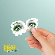 Green Eyes Sticker - Crying Eyes Sticker - Pretty Eyes Sticker