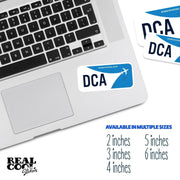 DCA Airport Code Sticker | IATA Code Stickers for Washington National Airport | Travel Laptop Decal & Bumper Sticker