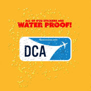 DCA Airport Code Sticker | IATA Code Stickers for Washington National Airport | Travel Laptop Decal & Bumper Sticker