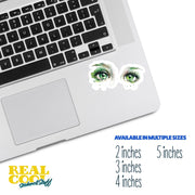 Green Eyes Sticker - Crying Eyes Sticker - Pretty Eyes Sticker