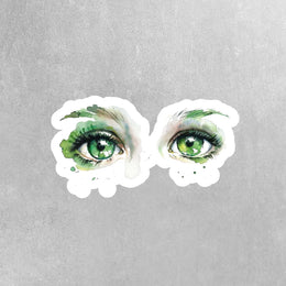 Green Eyes Sticker - Crying Eyes Sticker - Pretty Eyes Sticker