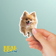 Pomeranian Running Sticker - Pomeranian Decal for Water Bottles, Car & Laptop - Cute Pomeranian Dog Vinyl Decal