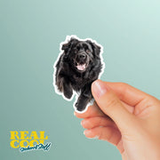 Newfoundland Dog Running Sticker - Newfoundland Decal for Water Bottles, Car & Laptop - Cute Newfoundland Dog Vinyl Decal