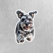 Schnauzer Running Sticker - Schnauzer Decal for Water Bottles, Car & Laptop - Cute Schnauzer Dog Vinyl Decal