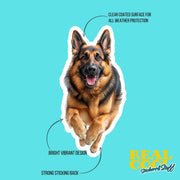 German Shepherd Running Sticker - German Shepherd Decal for Water Bottles, Car & Laptop - Cute German Shepherd Vinyl Decal