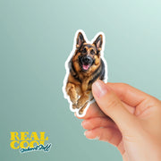 German Shepherd Running Sticker - German Shepherd Decal for Water Bottles, Car & Laptop - Cute German Shepherd Vinyl Decal