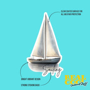 Sailboat Sticker | Waterproof Sailing Sticker for Laptops, Water Bottles & Phone Cases, Nautical Decor, Gift for Sailors