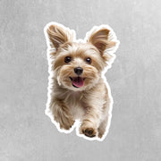 Running Morkie Sticker - Vinyl Dog Decal, Cute Morkie Art, Pet Lover Gift, Car Laptop Sticker, Dog Owner Accessory
