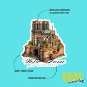 Notre-Dame Cathedral Sticker | Waterproof Vinyl | Paris Lover Gift | Travel Souvenir | Wall Decor & Aesthetic Laptop Sticker