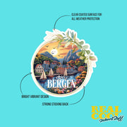Bergen Norway Sticker | Norway Decal | Bergen Norway Water Bottle Sticker