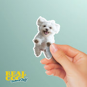 Maltese Jumping Sticker - Maltese Decal for Water Bottles, Car & Laptop - Cute Maltese Dog Vinyl Art