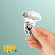 Maltese Sticker - Maltese Parachute Decal for Water Bottles, Car & Laptop - Cute Maltese Dog Vinyl Art
