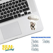 Maltese Sticker - Maltese Parachute Decal for Water Bottles, Car & Laptop - Cute Maltese Dog Vinyl Art