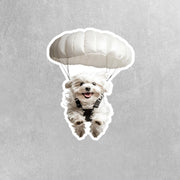 Maltese Sticker - Maltese Parachute Decal for Water Bottles, Car & Laptop - Cute Maltese Dog Vinyl Art