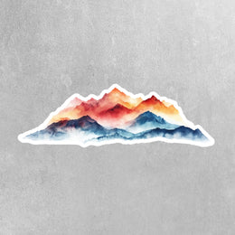 Mountain Range Sticker | Watercolor Nature Sticker for Laptop, Water Bottle, & Outdoor Enthusiasts