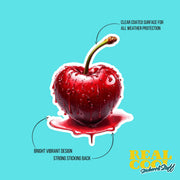 Wet Cherry Sticker, Cute Cherry Fruit Decal, Waterproof Sticker for Laptops & Water Bottles, Aesthetic Cherry Design