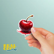 Wet Cherry Sticker, Cute Cherry Fruit Decal, Waterproof Sticker for Laptops & Water Bottles, Aesthetic Cherry Design