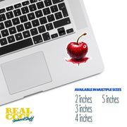 Wet Cherry Sticker, Cute Cherry Fruit Decal, Waterproof Sticker for Laptops & Water Bottles, Aesthetic Cherry Design