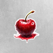 Wet Cherry Sticker, Cute Cherry Fruit Decal, Waterproof Sticker for Laptops & Water Bottles, Aesthetic Cherry Design