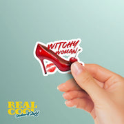 Witchy Woman Sticker | Cherry Red High Heel Vinyl Decal | Cute Aesthetic Laptop, Water Bottle, & Journal Decor