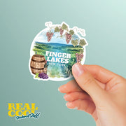 Finger Lakes New York Sticker | Vineyard Decal for Travelers & Nature Lovers