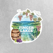 Finger Lakes New York Sticker | Vineyard Decal for Travelers & Nature Lovers