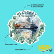Natchez Mississippi Sticker | Mississippi River Boat Decal, Unique Travel Souvenir & Gift for River Lovers, Home Decor