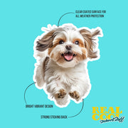 Shih-Tzu Running Sticker - Shih-Tzu Decal for Water Bottles, Car & Laptop - Cute Shih-Tzu Dog Vinyl Decal