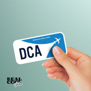 DCA Airport Code Sticker | IATA Code Stickers for Washington National Airport | Travel Laptop Decal & Bumper Sticker