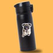 Pug Running Sticker - Pug Decal for Water Bottles, Car & Laptop - Cute Pug Dog Vinyl Decal