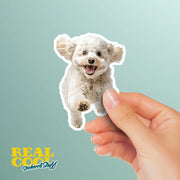 Poodle Running Sticker - Poodle Decal for Water Bottles, Car & Laptop - Cute Poodle Dog Vinyl Decal