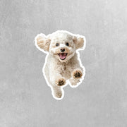 Poodle Running Sticker - Poodle Decal for Water Bottles, Car & Laptop - Cute Poodle Dog Vinyl Decal