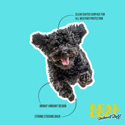 Poodle Running Sticker - Poodle Decal for Water Bottles, Car & Laptop - Cute Poodle Dog Vinyl Decal