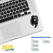 Newfoundland Dog Running Sticker - Newfoundland Decal for Water Bottles, Car & Laptop - Cute Newfoundland Dog Vinyl Decal