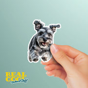 Schnauzer Running Sticker - Schnauzer Decal for Water Bottles, Car & Laptop - Cute Schnauzer Dog Vinyl Decal