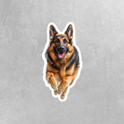 German Shepherd Running Sticker - German Shepherd Decal for Water Bottles, Car & Laptop - Cute German Shepherd Vinyl Decal