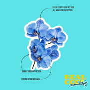 Orchid Flower Sticker | Blue Orchid Decal for Laptops, Water Bottles & Journals - Unique Floral Design