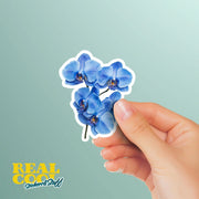 Orchid Flower Sticker | Blue Orchid Decal for Laptops, Water Bottles & Journals - Unique Floral Design