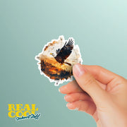 American Eagle Sticker | Compass Design, Double Exposure Eagle Decal, Nature Lover Gift, Outdoor Adventure Decor