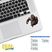 Gorilla Sticker | Running Ape Decal for Water Bottles, Laptop, & Car - Fun Jungle Animal Art