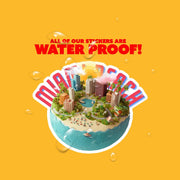 Miami Beach Sticker - Waterproof Vinyl Decal, Tropical Palm Tree Design, Perfect for Laptops, Water Bottles & Travel Mugs