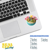 Miami Beach Sticker - Waterproof Vinyl Decal, Tropical Palm Tree Design, Perfect for Laptops, Water Bottles & Travel Mugs